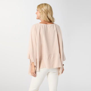 Peyton Frayed Edge Poncho - Sand