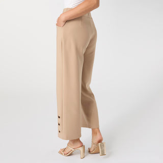 Georgie Wide Leg Crop with Side Grommets - Sand