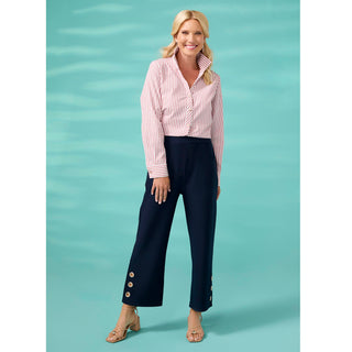 Georgie Wide Leg Crop with Side Grommets - Sand