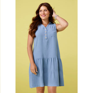Rowan Sleeveless Collar Dress - Black