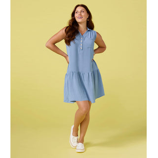 Rowan Sleeveless Collar Dress - Black