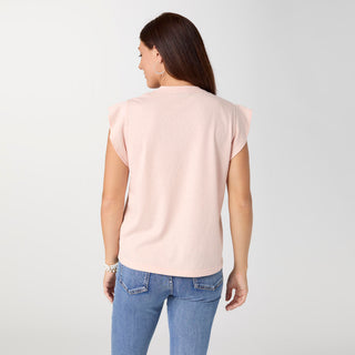 Lilly Ruffle Cap Sleeve Top - Soft Coral
