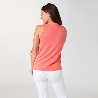 Rylee Stripe Shoulder Tank - Soft Coral