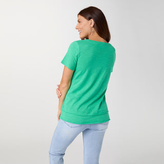 Milla Short Sleeve Tier Bottom Top - Jade Green