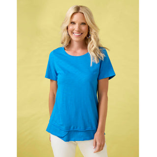 Milla Short Sleeve Tier Bottom Top - Black