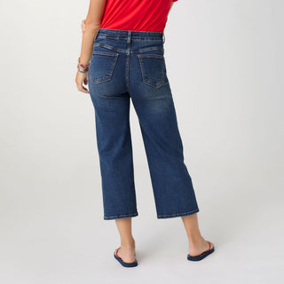 EverStretch Straight Leg Capri with Big Stars - Dark Denim