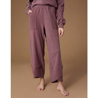 Weekend Brushed Scalloped Wide Leg Pants - Redwood