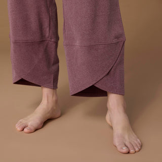Weekend Brushed Scalloped Wide Leg Pants - Redwood