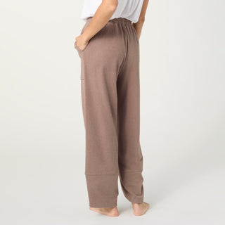 Weekend Brushed Scalloped Wide Leg Pants - Hardwood