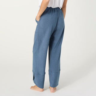 Weekend Brushed Scalloped Wide Leg Pants - Aegean Blue