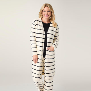 Laidback Luxe Pocket Cardigan - Black Stripe