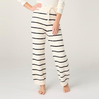 Laidback Luxe Drawstring Pants - Black Stripe