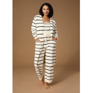 Laidback Luxe Drawstring Pants - Black Stripe