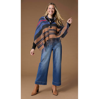 Franca Reversible Button Front Wrap - Red/Purple/Wine
