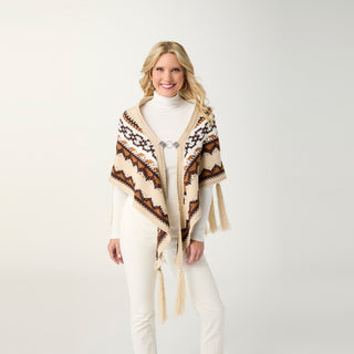 Austen Wrap with Fringe - Brown Mix