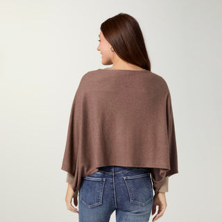 Lightweight Brushed Wrap with Buttons - Chocolate