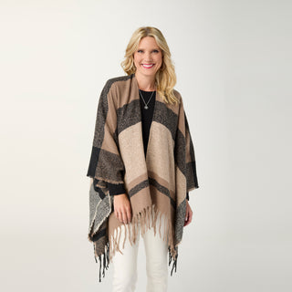Kellen Striped Wrap - Brown/Black