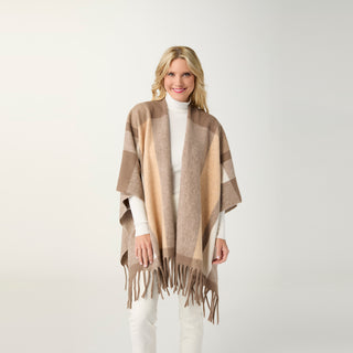 Micha Striped Wrap - Taupe/Cream