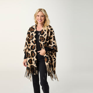 Nash Wrap with Fringe - Animal Print