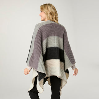 Arden Supersoft Stripe Wrap - Grey/Black/Charcoal