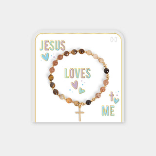Jesus Loves Me Bracelet - Neutrals