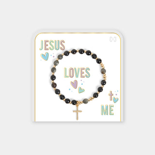 Jesus Loves Me Bracelet - Black