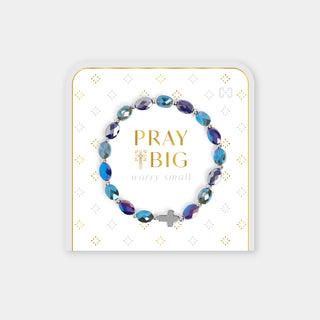 Pray Big, Worry Small Bracelet - Iridescent Blue