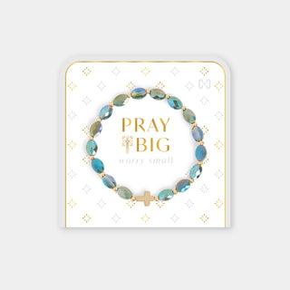Pray Big, Worry Small Bracelet - Blue/Green