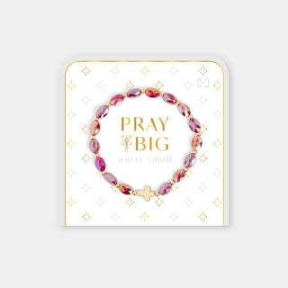 Pray Big, Worry Small Bracelet - Iridescent Red