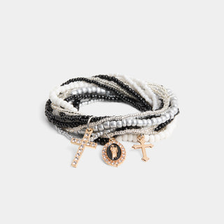 Sukie Charm Bracelet - Black/White