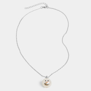 Snowman Pearl Pop Necklace - Silver
