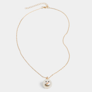 Snowman Pearl Pop Necklace - Gold