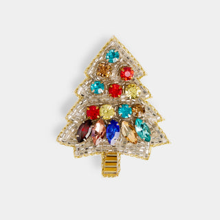 Holiday Beaded Brooch - Tree