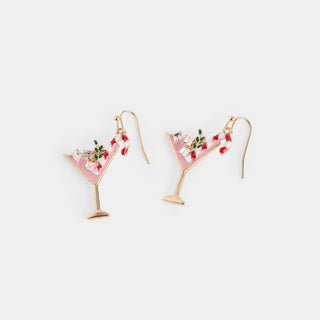 Holiday Martini Earrings - Gold