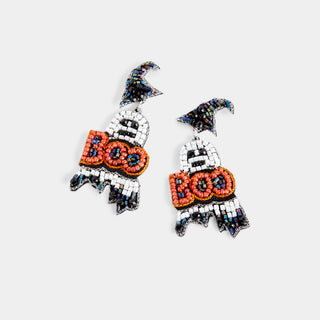 Boo Ghost Earrings - Orange