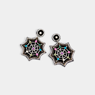 Spider Web Earrings - Black