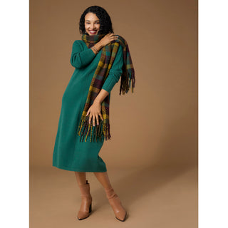 Scarf + Bracelet Set - Green/Brown