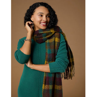 Scarf + Bracelet Set - Blue/Brown