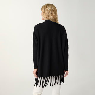 Heavenly-Luxe Flowy Mock Neck Fringe Sweater