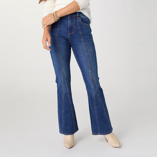 EverStretch Flare with Front Seam - Medium Denim