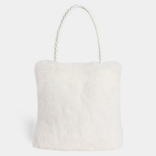 Veda Faux Fur Tote - White