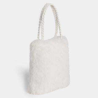 Veda Faux Fur Tote - White