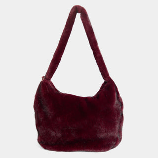 Corinna Faux Fur Shoulder Bag - Merlot