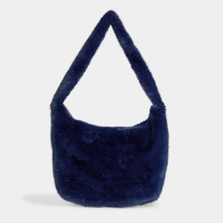 Corinna Faux Fur Shoulder Bag - Midnight Blue
