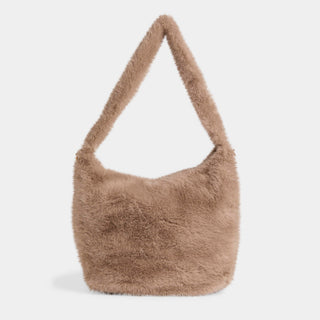 Corinna Faux Fur Shoulder Bag - Tan