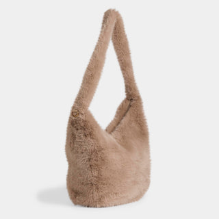 Corinna Faux Fur Shoulder Bag - Tan