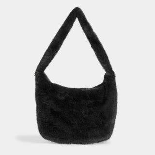 Corinna Faux Fur Shoulder Bag - Black