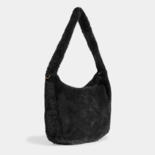 Corinna Faux Fur Shoulder Bag - Black