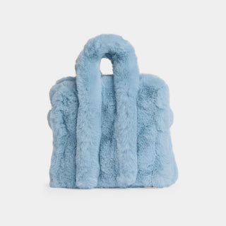 Lennox Faur Fur Mini Tote - Sky Blue