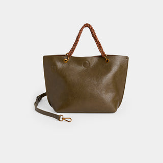 Ayesha Mini Tote w/ Braided handle - Olive